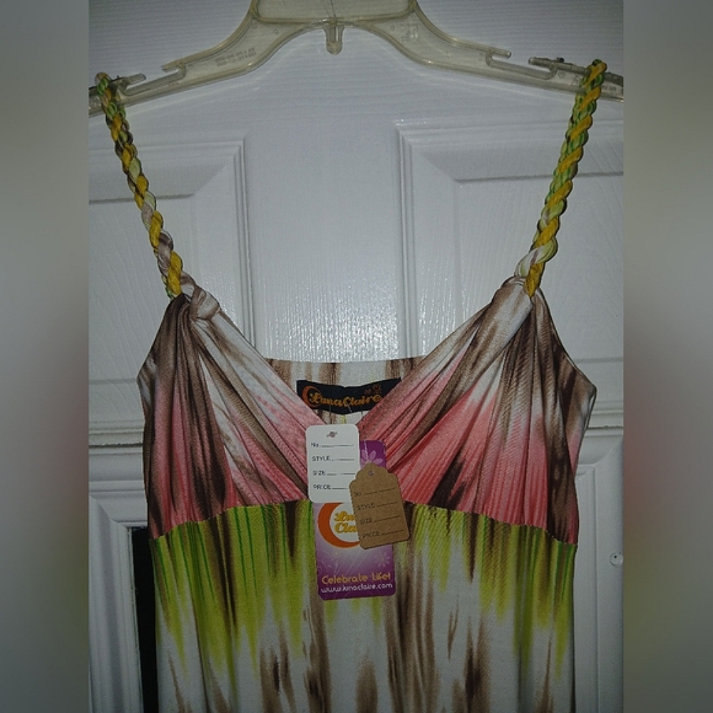 NWT Luna Claire Multicolor Braided Strap Dress